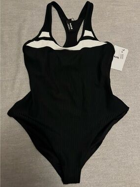 Hurley Black One-Piece Swimsuit with White Accent